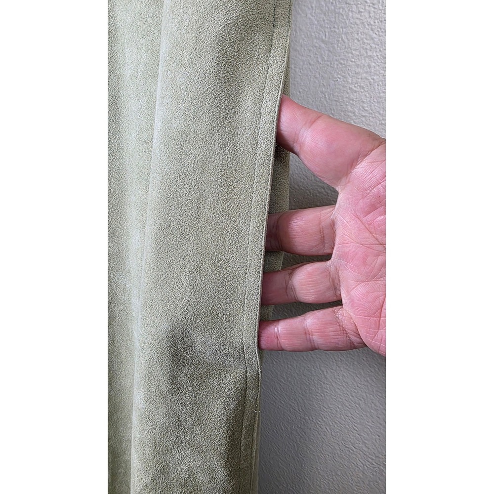 Blassport Midi Dress Womens 14 Sage Green Ultra Suede Button Front Matching Belt - Picture 12 of 16